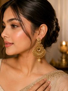 Exquisite Gold Jhumka Earrings