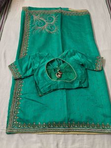 Heavy Designer Green Saree &amp; Blouse