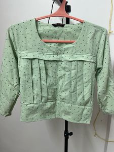 Mint Green Polka Dot Blouse