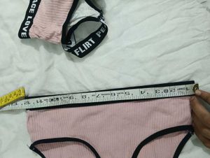 Ribbed Pink Bralette &amp; Panty Set