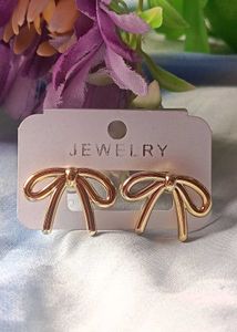 Gold Bow Earrings