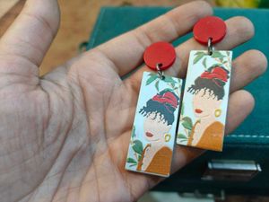 Artistic Portrait Dangle Earrings