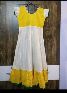 Yellow and white embroidery kurta set