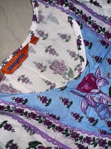 Women's Floral Print Anarkali Kurta