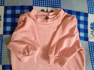 Peach Puff Sleeve Top