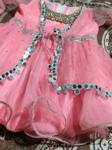 Baby Frok Mirror Work