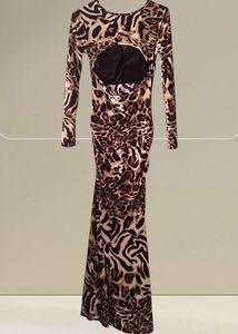 Animal Print Bodycon Maxi Dress