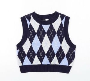 h&m navy argyle sweater vest