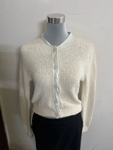 Cream Knit Cardigan with Button Detail