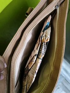 Classic Brown Faux Leather Tote Bag