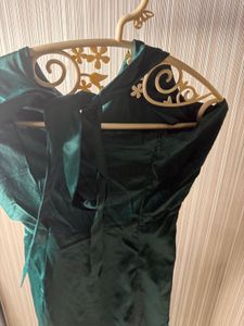 Elegant Emerald Green Wrap Dress