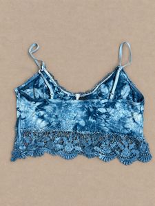 Boho Tie-Dye Lace Bralette with side zip