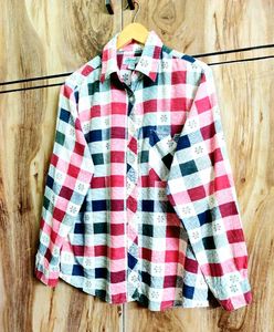 Stylish Plaid Long-Sleeve Shirt for Men Size-42