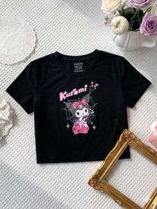 Cute Kuromi Graphic Crop Top