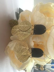 Gold &amp; Black Statement Earrings