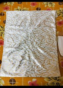 Elegant White &amp; Gold Leaf Print Kurta Set