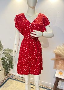 Chic Red Polka Dot Dress
