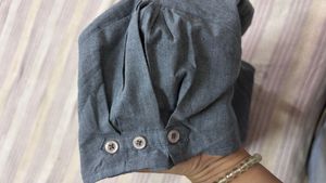 Chic Grey Button-Up Shirt