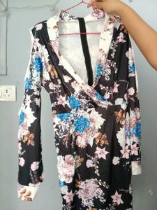 Floral Print Wrap Dress