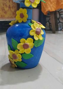 Handmade Blue Floral Vase