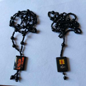 Unique Black Beaded Pendant Necklace