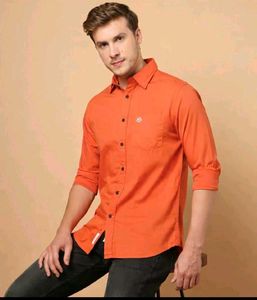 Men's Orange Full Sleeve Shirt  👔