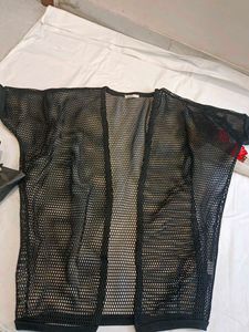 Stylish Black Mesh Kimono Cardigan