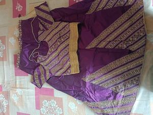 Elegant Purple Embroidered Lehenga Choli Set