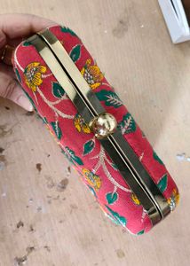 Embroidered Floral Clutch Bag