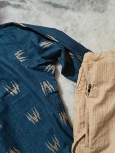 Blue Printed Kurti Set with Pants 💙
