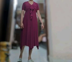 Cocktail Purple Lycra Party Dress