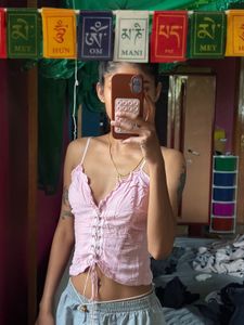 Korean pink sleeveless top