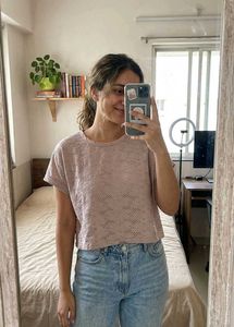 Cropped Textured Top