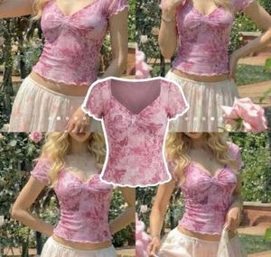 Pink Butterfly Print Top
