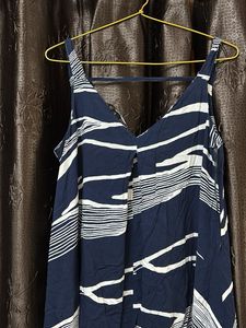 Navy Blue Striped Maxi Dress