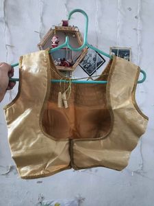 Golden Blouse With Beautiful Embroidery Work...