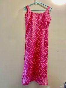 Pink Zig Zag Print Kurta Set with Dupatta
