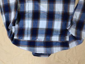 Men's Blue &amp; White Checked Casual Shirt