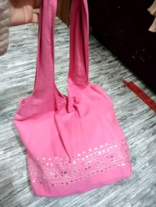 Pink Tote Bag with Sequins