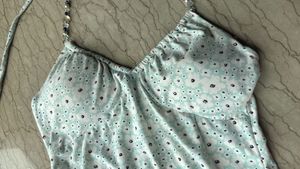 Light Blue Floral Mini Dress