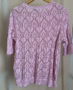 Chic Pink Crochet Knit Top