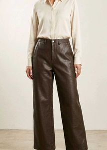 CLOP leather look Wide Leg Pants
