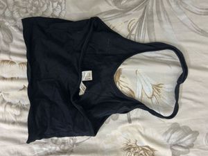 Black Halter Neck Crop Top