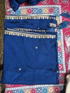 Elegant Blue Kurta Set with Intricate Embroidery