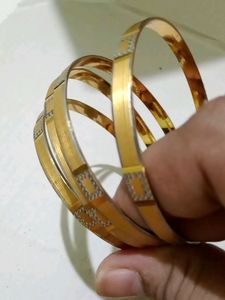 White Gold Polish Bangles