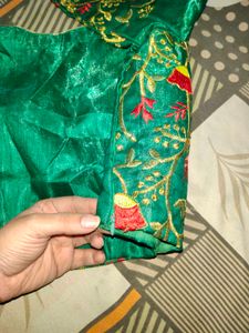 Embroidered Green Blouse