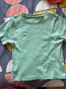 Mint Green Ribbed Knit Top