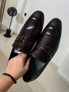 Men's Da Vinchi Cherry Black Ribbed Penny Loafers