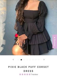 Black Corset Flared Dress