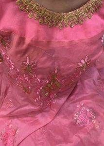 Elegant Pink Embroidered Gown